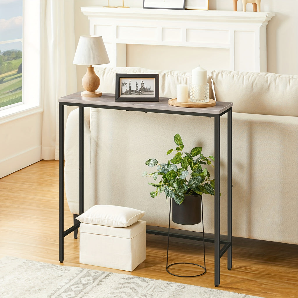 Side Table with Space-Saving, Easy Assembly, Console Hallway Entryway Slim Sofa Behind