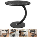 Side Table with Space-Saving, Easy Assembly, Metal, Black marble - Black marble option