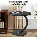 Side Table with Space-Saving, Easy Assembly, Metal, Black marble - product gallery image 5