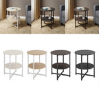 Side Table with Space-Saving, Easy Assembly, Metal, Black - product gallery image 12