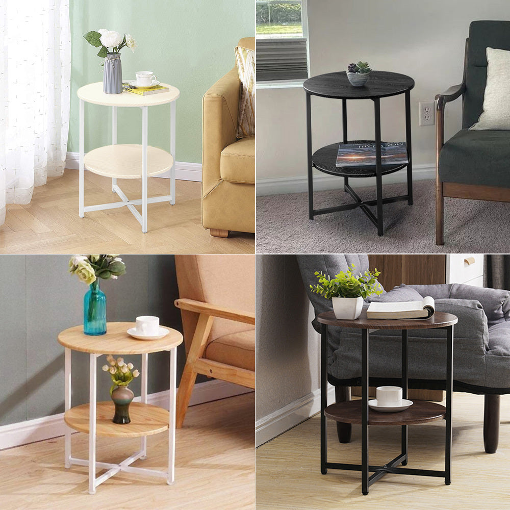 Side Table with Space-Saving, Easy Assembly, Metal, Black - product gallery image 13