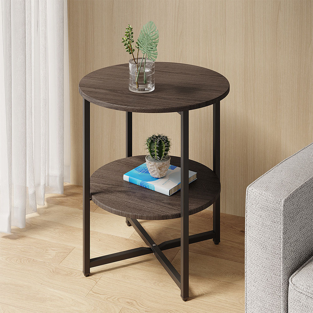 Side Table with Space-Saving, Easy Assembly, Metal, Black - product gallery image 18