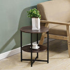 Side Table with Space-Saving, Easy Assembly, Metal, Black - product gallery image 19
