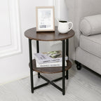 Side Table with Space-Saving, Easy Assembly, Metal, Black - product gallery image 2