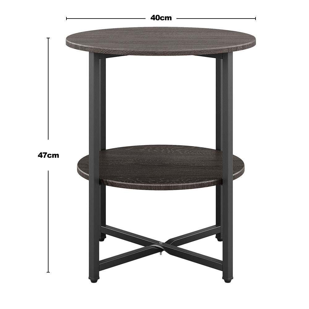 Side Table with Space-Saving, Easy Assembly, Metal, Black - product gallery image 3