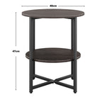Side Table with Space-Saving, Easy Assembly, Metal, Black - product gallery image 3