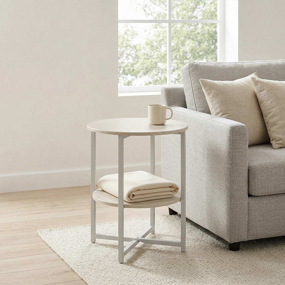 Side Table with Space-Saving, Easy Assembly, Metal, Black - product gallery image 7