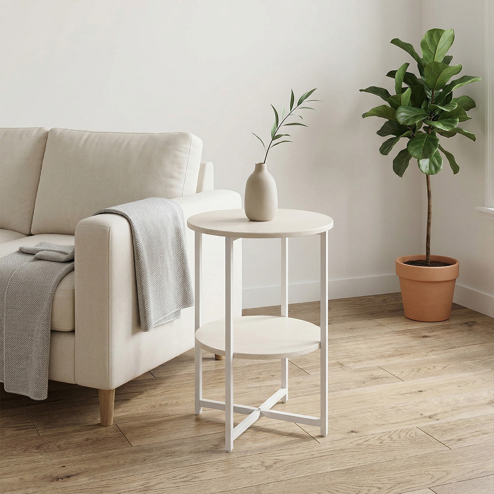 Side Table with Space-Saving, Easy Assembly, Metal, Black - product gallery image 8