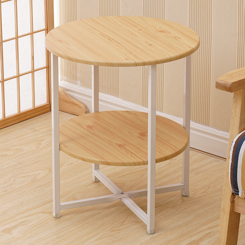 Side Table with Space-Saving, Easy Assembly, Metal, Black - Natural option