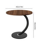 Side Table with Space-Saving, Easy Assembly, Metal, Walnut - product gallery image 2