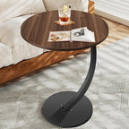 Side Table with Space-Saving, Easy Assembly, Metal, Walnut - product gallery image 4