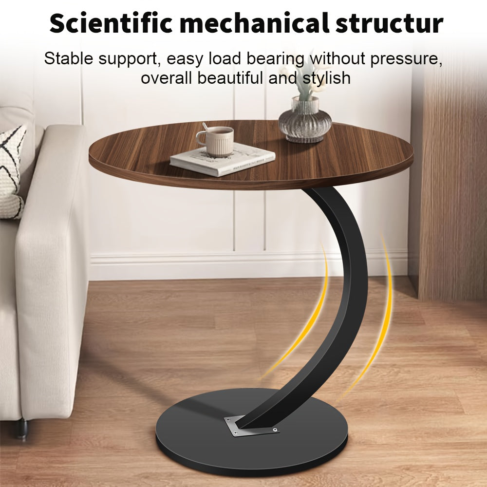 Side Table with Space-Saving, Easy Assembly, Metal, Walnut - product gallery image 7