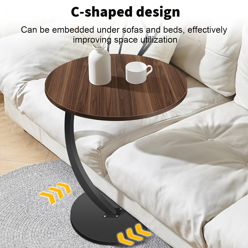 Side Table with Space-Saving, Easy Assembly, Metal, Walnut - product gallery image 9