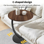 Side Table with Space-Saving, Easy Assembly, Metal, Walnut - product gallery image 9