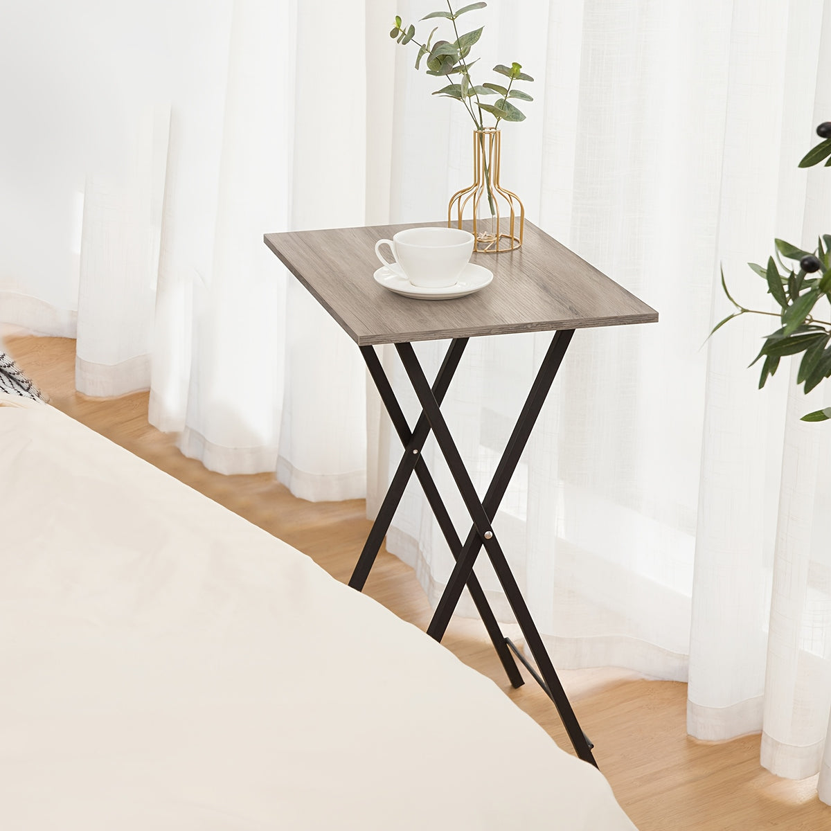 Side Table with Space-Saving, Foldable, Easy Assembly - product gallery image 5