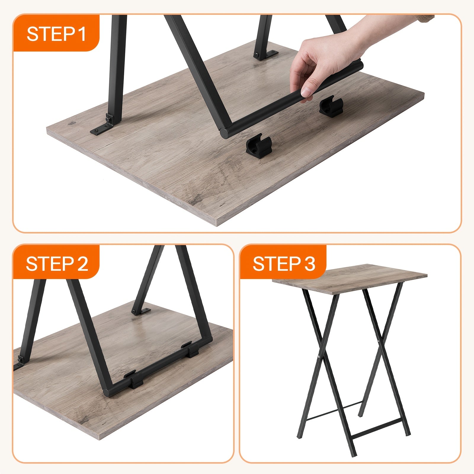 Side Table with Space-Saving, Foldable, Easy Assembly - product gallery image 6