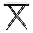 Side Table with Space-Saving, Foldable, Wood, Folding Garden Tempered Glass Top Black - product gallery image 12