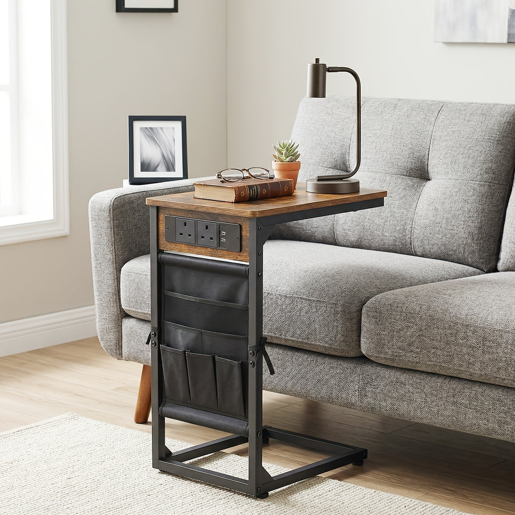Side Table with Space-Saving, Metal, 1pc, 2pcs for living rooms