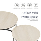 Side Table with Space-Saving, Metal, Nesting Tables of Round Coffee Metal - product gallery image 4