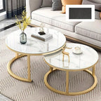 Side Table with Space-Saving, Non-Slip, Wood, Round Nesting Coffee Tables of Stackable - product gallery image 11