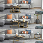 Side Table with Space-Saving, Non-Slip, Wood, Round Nesting Coffee Tables of Stackable - product gallery image 7