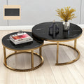 Side Table with Space-Saving, Non-Slip, Wood, Round Nesting Coffee Tables of Stackable