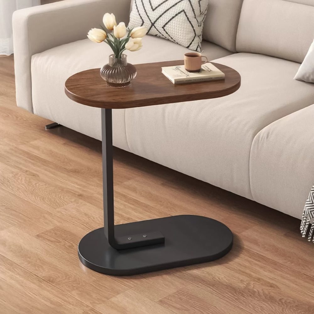 Side Table with Wood, C-Shaped Sofa Coffee 45x30x60cm Wood Iron - product gallery image 10