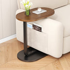 Side Table with Wood, C-Shaped Sofa Coffee 45x30x60cm Wood Iron - product gallery image 11