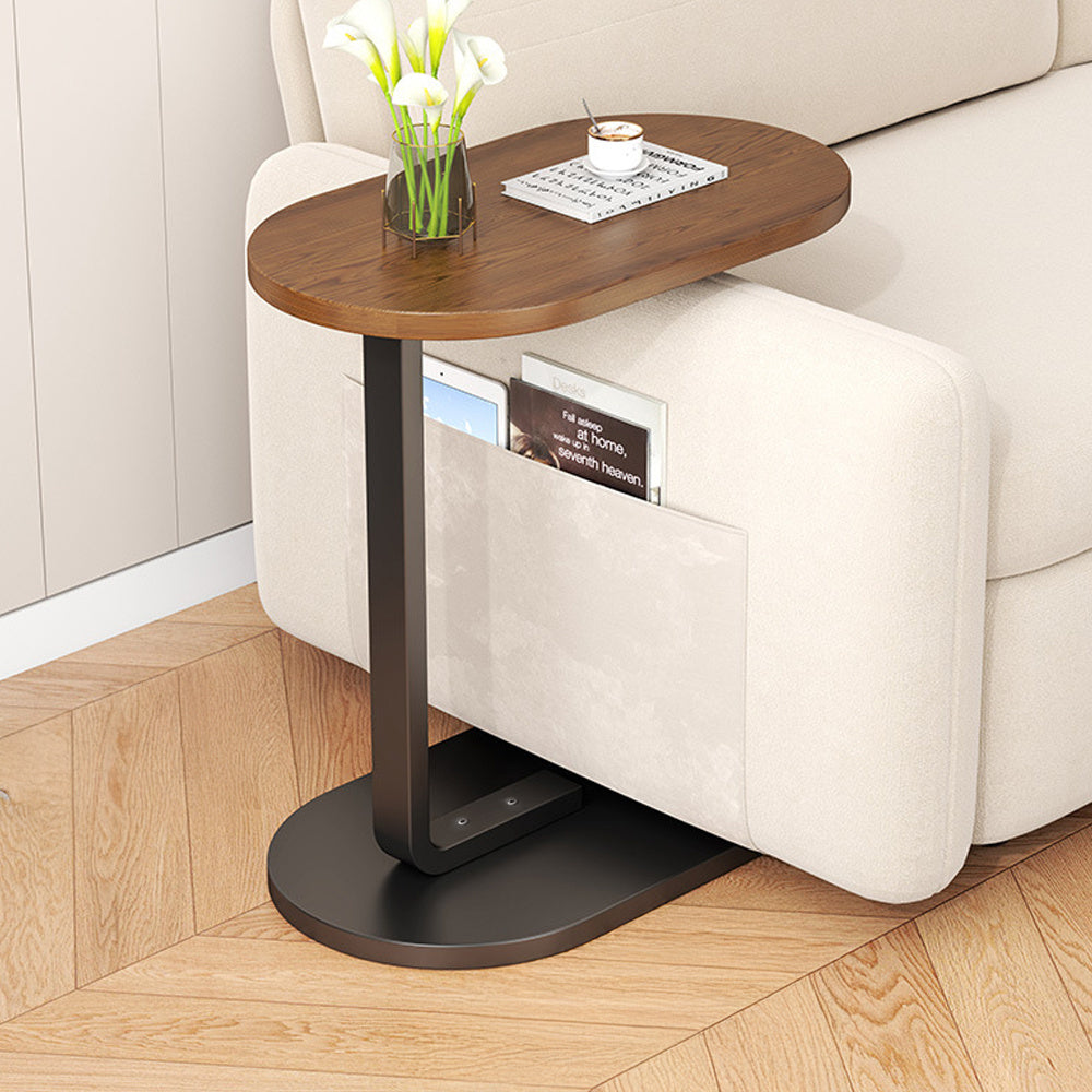 Side Table with Wood, C-Shaped Sofa Coffee 45x30x60cm Wood Iron - product gallery image 11
