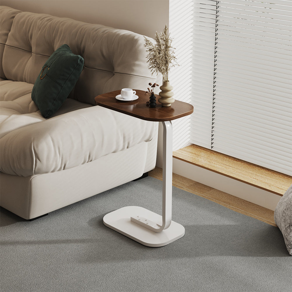 Side Table with Wood, C-Shaped Sofa Coffee 45x30x60cm Wood Iron - product gallery image 12
