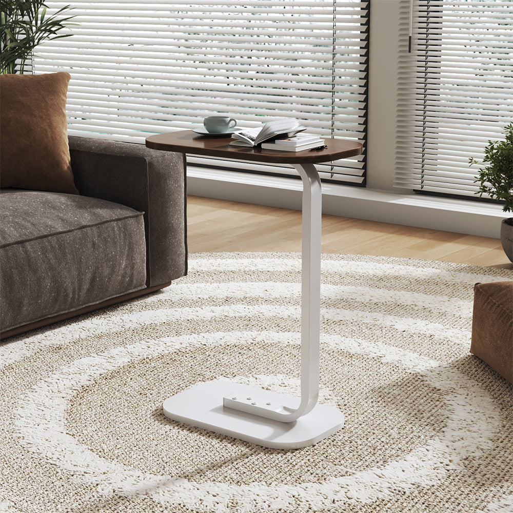 Side Table with Wood, C-Shaped Sofa Coffee 45x30x60cm Wood Iron - product gallery image 14