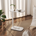 Side Table with Wood, C-Shaped Sofa Coffee 45x30x60cm Wood Iron - White option