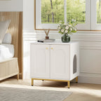 Side Table with Wood, Cat Litter Box Enclosure, Hidden Litter