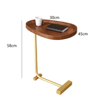 Side Table with Wood Top Gold Steel Frame C-Shaped - product gallery image 11