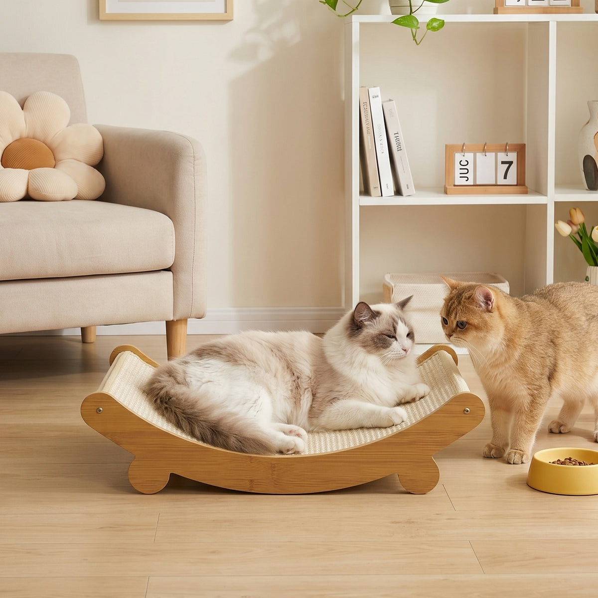 Sisal Hemp Ventilated Cat Scratch Board with Space-Saving, 39*32*10CM - product gallery image 5