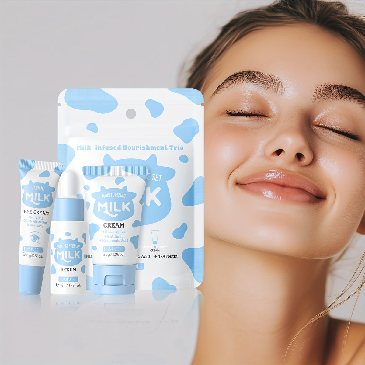 Skincare Set LAIKOU Milk Glowing Radiance Serum Day with Milk Skincare Set - product gallery image 2