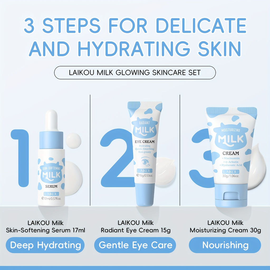 Skincare Set LAIKOU Milk Glowing Radiance Serum Day with Milk Skincare Set - product gallery image 3