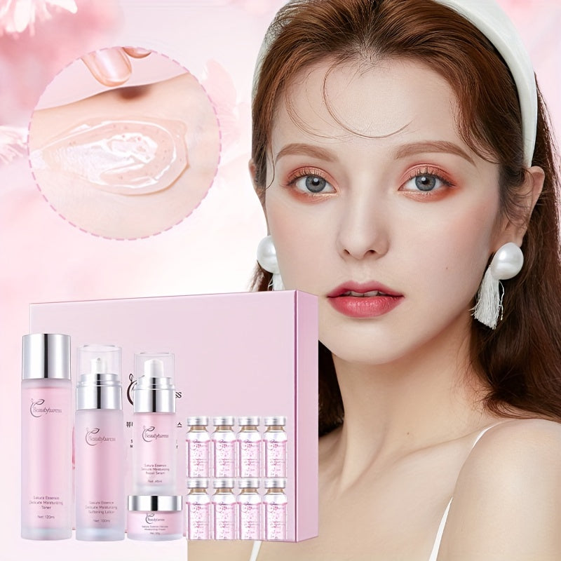 Skincare Set Women Piece Cherry Blossom Essence Facial with 12 Piece, 1 Set