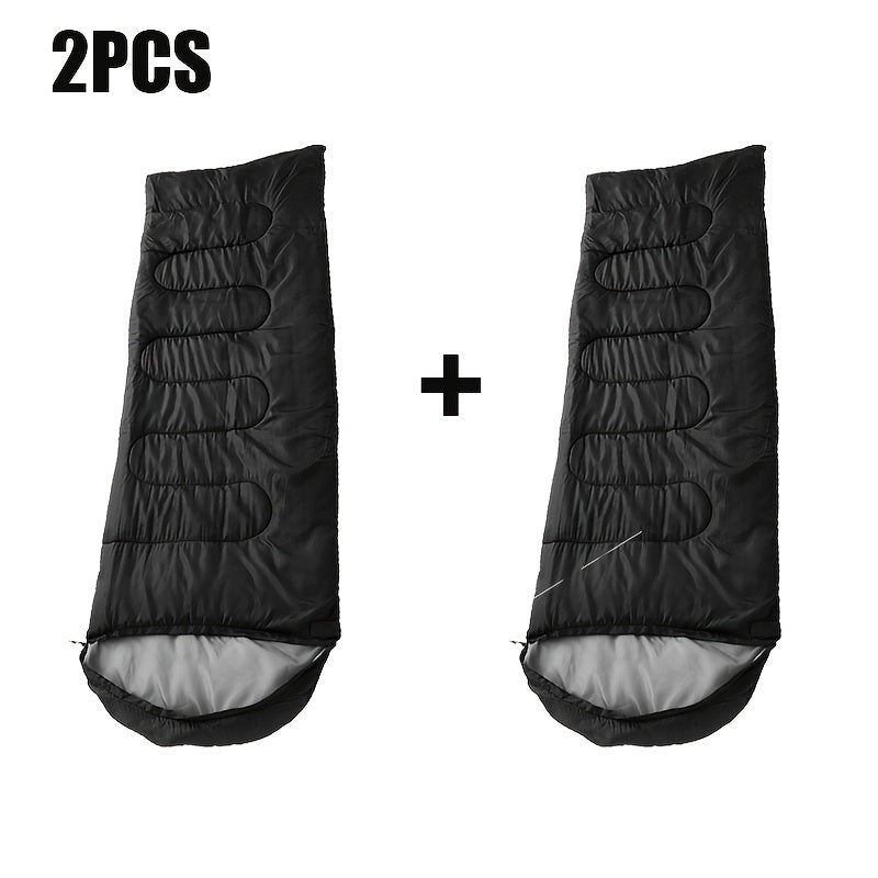 Sleeping Bag with 2 Pack, 3-Season Twin Lightweight Rectangular Zipper - 2PCS Black option