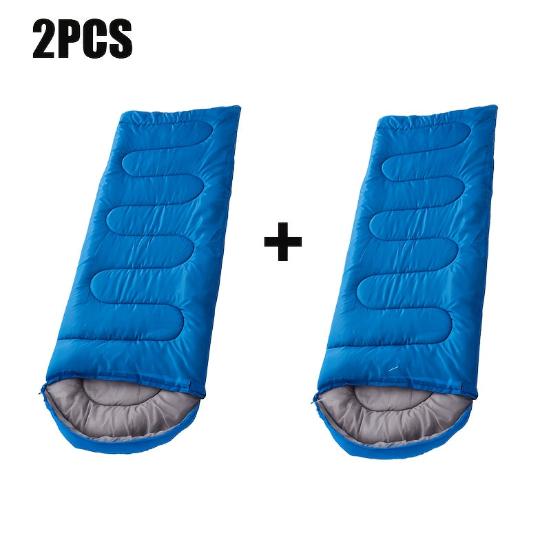 Sleeping Bag with 2 Pack, 3-Season Twin Lightweight Rectangular Zipper - 2PCS Blue option