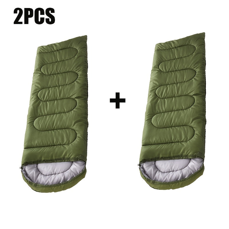 Sleeping Bag with 2 Pack, 3-Season Twin Lightweight Rectangular Zipper - 2PCS Green option