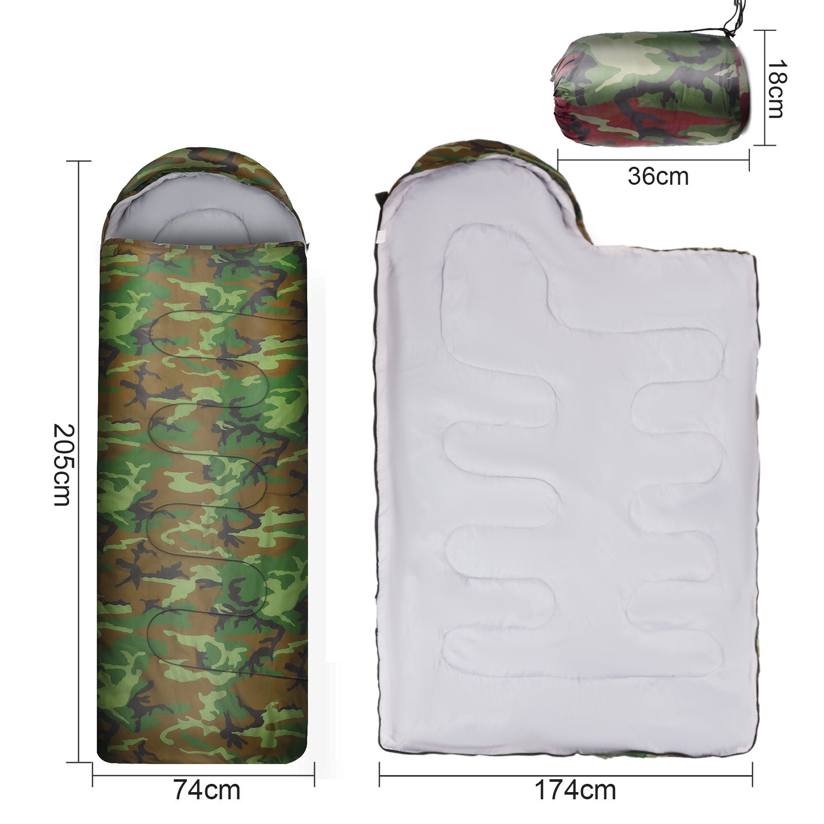 Sleeping Bag with Machine-Washable, Lightweight Adults Backpacking Camping Hiking - product gallery image 2