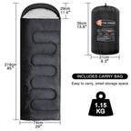 Sleeping Bag with Non-Slip, Cotton, 3-Season Single Adult Ultralight Compact - product gallery image 10