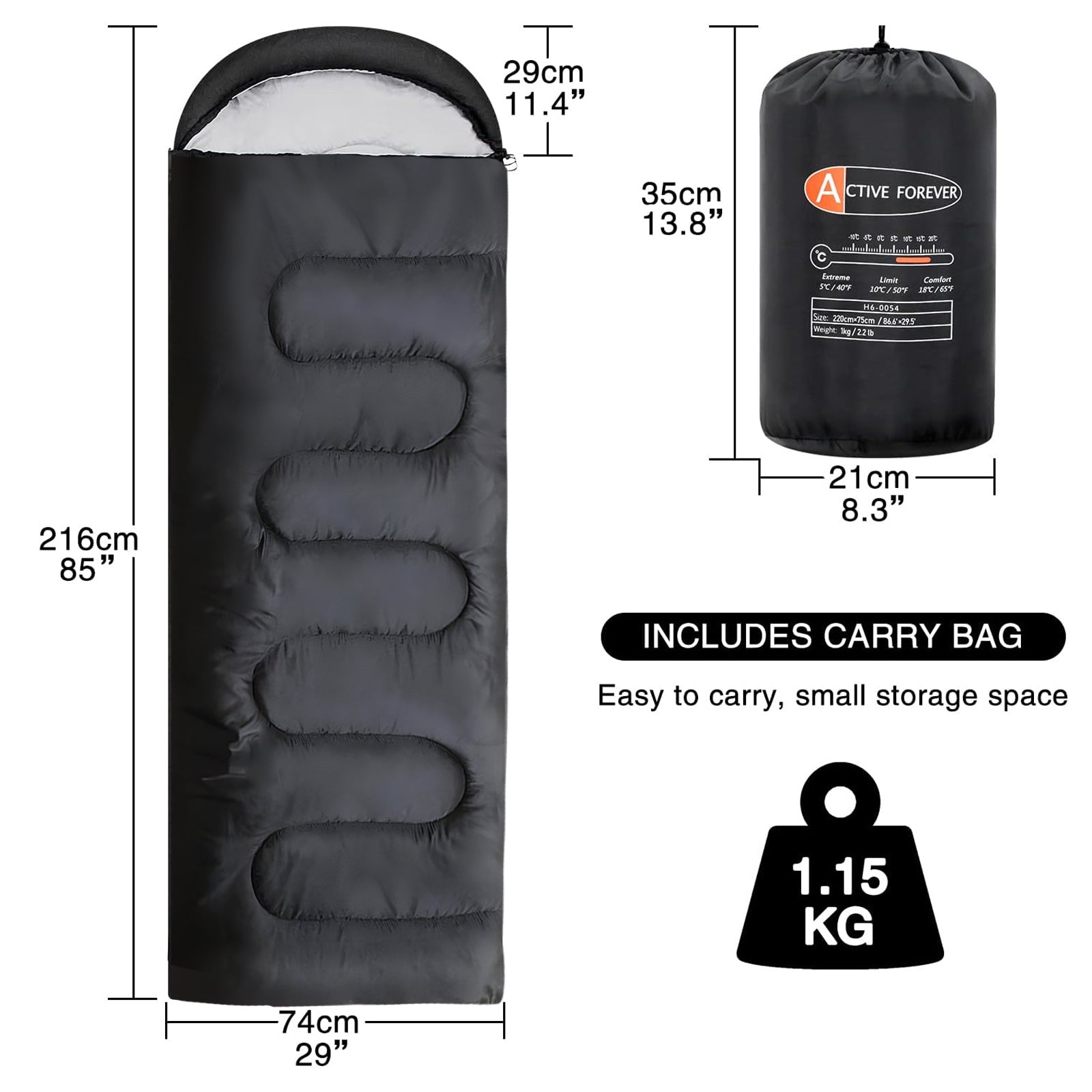 Sleeping Bag with Non-Slip, Cotton, 3-Season Single Adult Ultralight Compact - product gallery image 10
