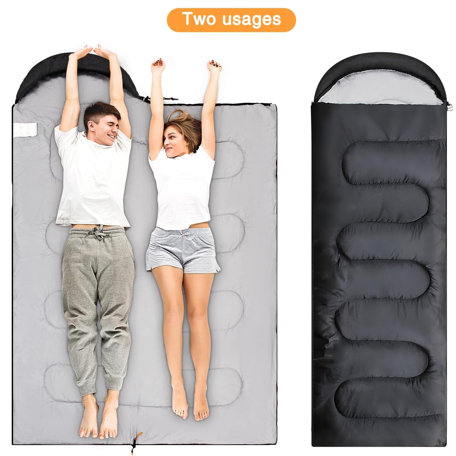Sleeping Bag with Non-Slip, Cotton, 3-Season Single Adult Ultralight Compact - product gallery image 12