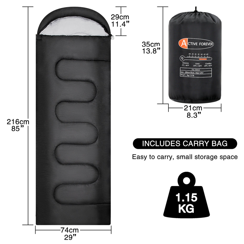 Sleeping Bag with Non-Slip, Cotton, 3-Season Single Adult Ultralight Compact - product gallery image 2