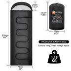 Sleeping Bag with Non-Slip, Cotton, 3-Season Single Adult Ultralight Compact - product gallery image 2