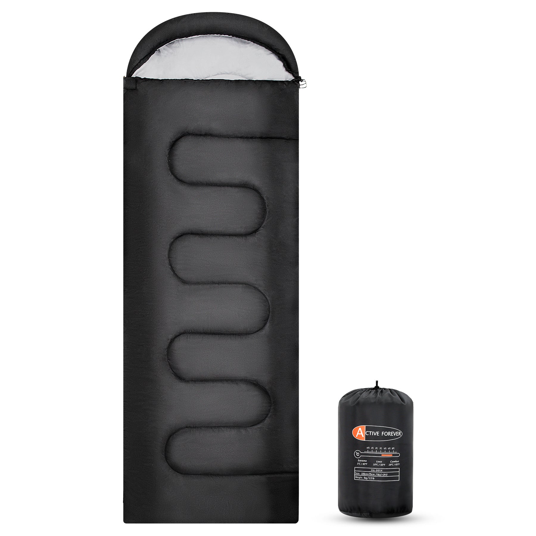 Sleeping Bag with Non-Slip, Cotton, 3-Season Single Adult Ultralight Compact