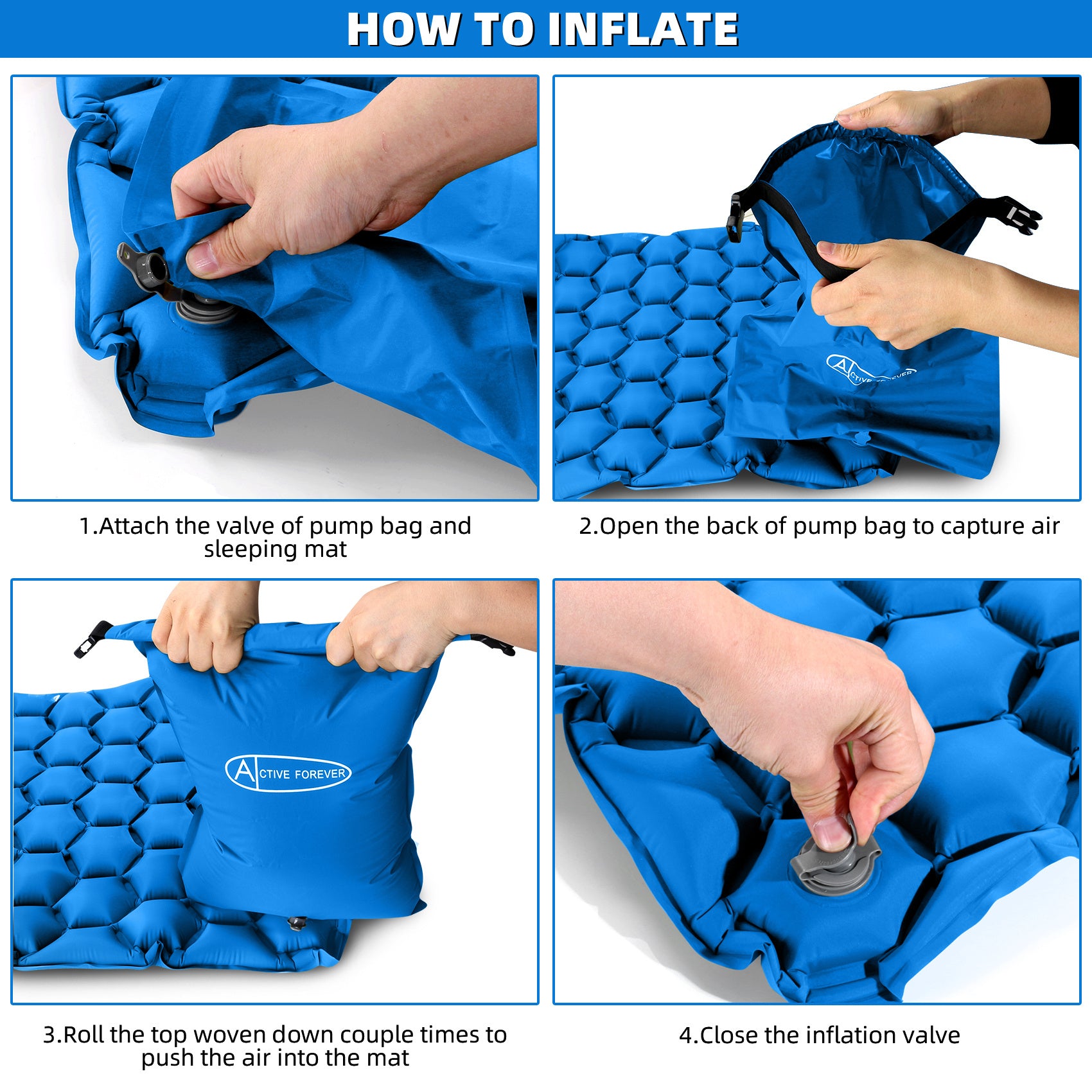 Sleeping Pad with Inflatable Camping Mat Pillow Single - product gallery image 4