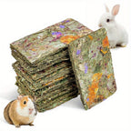Small Animal Chew Toy with 12 Pack, Rabbit Timothy Hay Toys Natural Bunny
